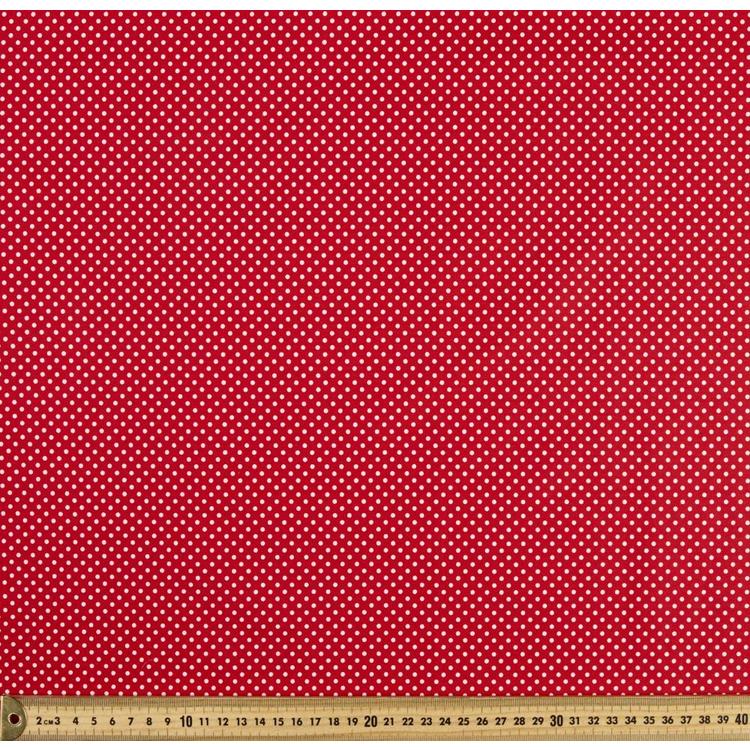 Spots & Stripes 112 cm Pinspot Cotton Poplin Red