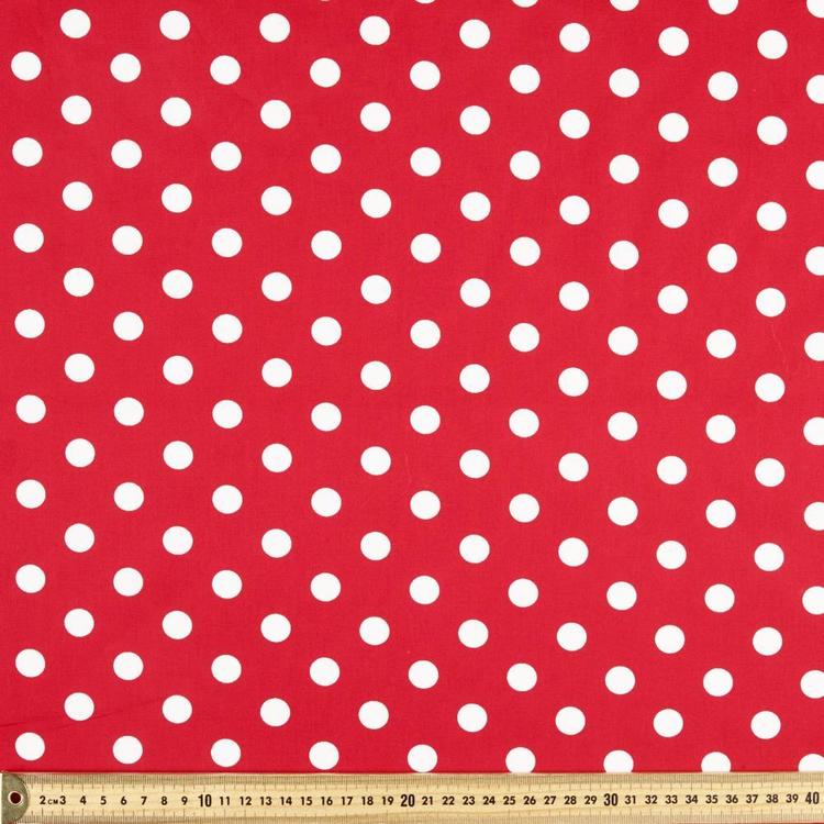 Spots Printed 112 cm Cotton Fabric Red