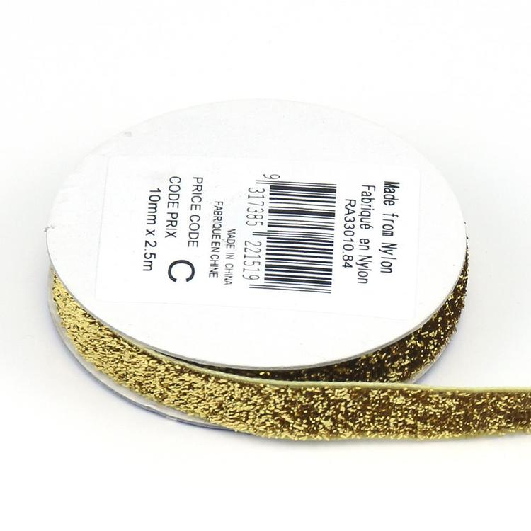 Celebrate 10 mm Woven Sparkle Ribbon Metallic Gold