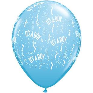 Qualatex It's A Boy 28 cm Latex Balloon Pale Blue
