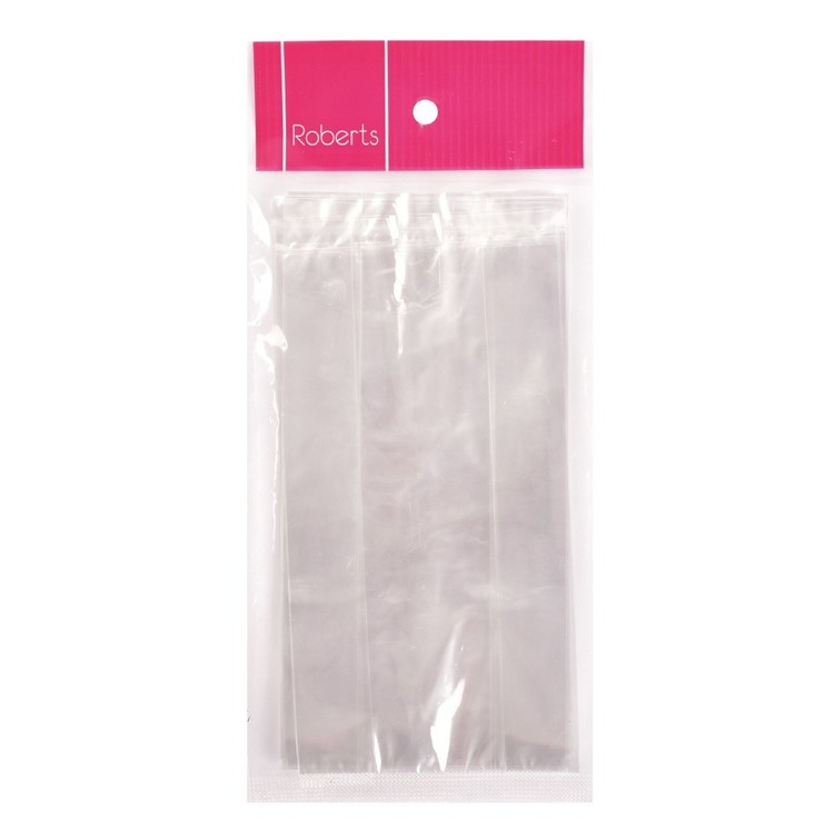 Roberts 20 Pack Cello Bags With Gusset Clear 10 x 18 cm