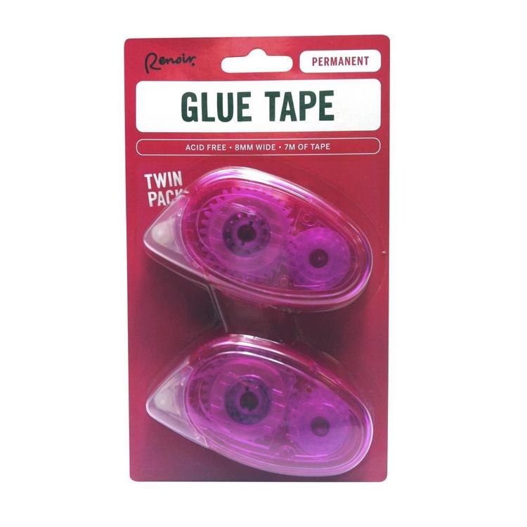 Renoir Twin Pack Permanent Glue Tape Pink