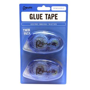 Renoir Twin Pack Repositionable Glue Tape Blue 6 mm x 8 m