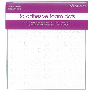 Papercraft 3D Foam Dots White 6 mm