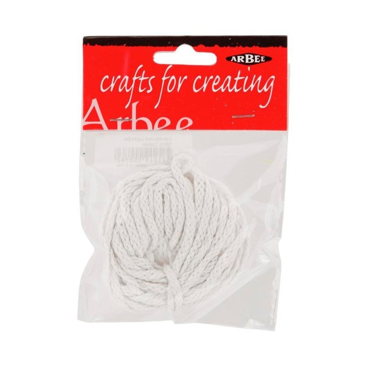 Arbee Light Weight Candle Wick White 5 m