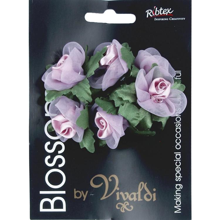 Vivaldi Blossoms 6 Head Organza Roses With Leaves Antique Rose Small