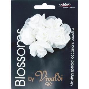 Vivaldi Blossoms 6 Head Medium Roses With Sheer Petals White Medium