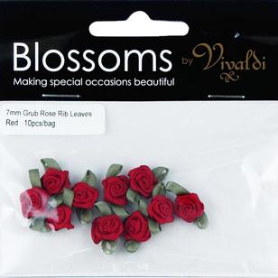 Vivaldi Blossoms Grub Roses With Ribbon Leaves Red