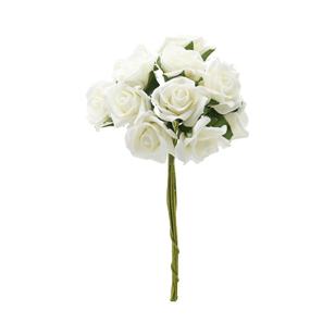 Vivaldi Blossoms Long Stem Foam Roses White