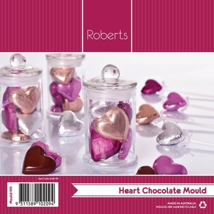 Roberts Plain Hearts Chocolate Moulds Clear