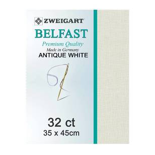 Zweigart Dublin 34 x 48 cm Linen Pre Cut Antique White 35 x 45 cm