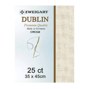 Zweigart Dublin Pre-cut Linen Cream 35 x 45 cm