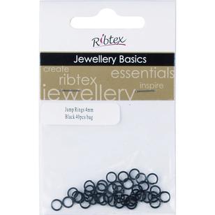 Ribtex Jewellery Basics Jump Rings 40 Pack Black
