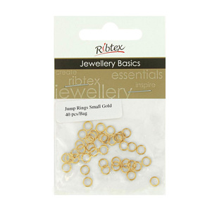 Ribtex Jewellery Basics Jump Rings 40 Pack Gold