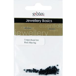 Ribtex Jewellery Basics Round Crimpers 100 Pack Black 2 mm
