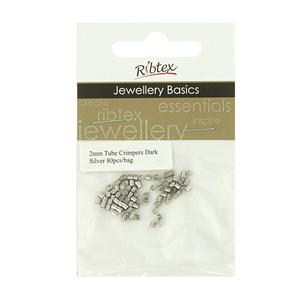 Ribtex Jewellery Basics Tube Crimpers Dark Silver 2 mm