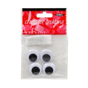 Arbee Glue On Joggle Eyes 4 Pack Black 20 mm