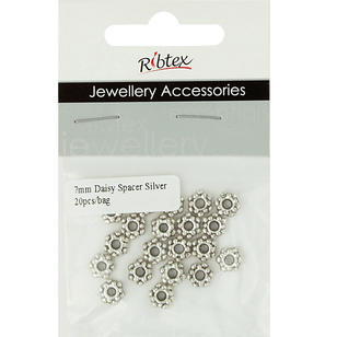 Ribtex Jewellery Accessories Large Daisy Spacer 20 Pack Silver Medium