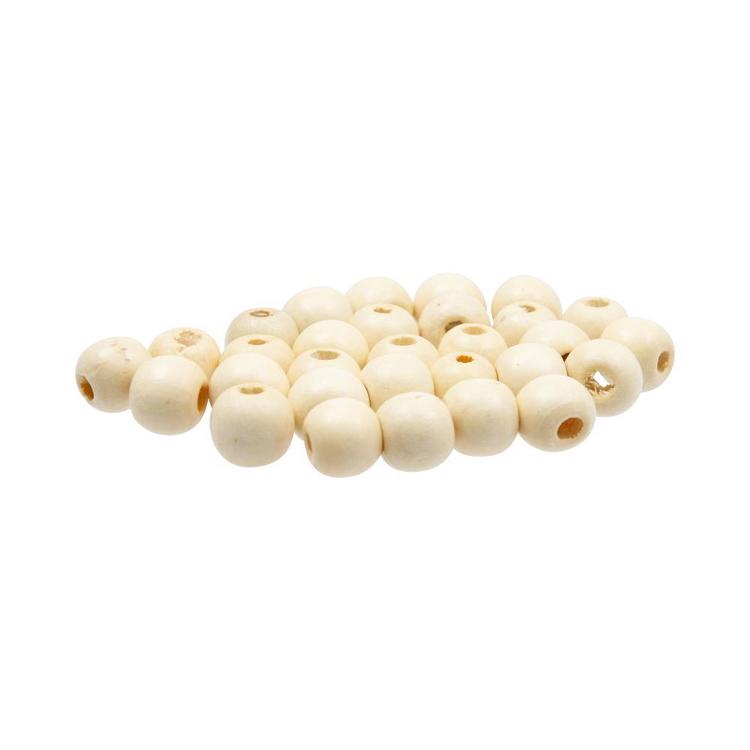 Arbee Round Wood Beads 30 Pack Natural 10 mm