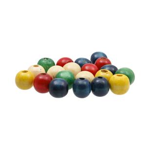 Arbee Round Wood Beads 20 Pack Multicoloured 16 mm