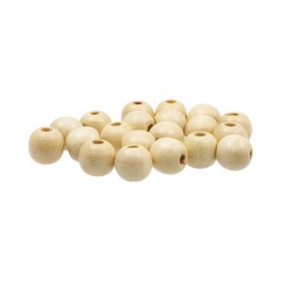 Arbee Round Wood Beads 20 Pack Natural 16 mm