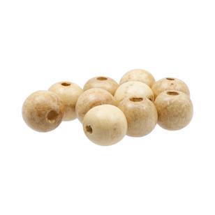 Arbee Round Wood Beads 10 Pack Natural 20 mm