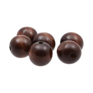 Arbee Round Wood Beads 6 Pack Brown 25 mm