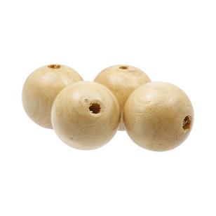 Arbee Round Wood Beads 4 Pack Natural 30 mm