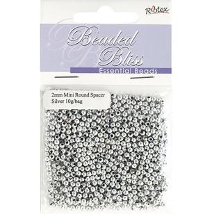 Ribtex Beaded Bliss Mini Round Plastic Spacer Silver 10 g
