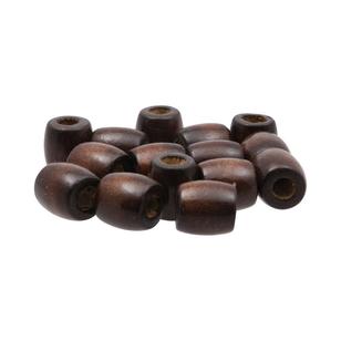 Arbee Barrel Wood Beads 15 Pack Brown