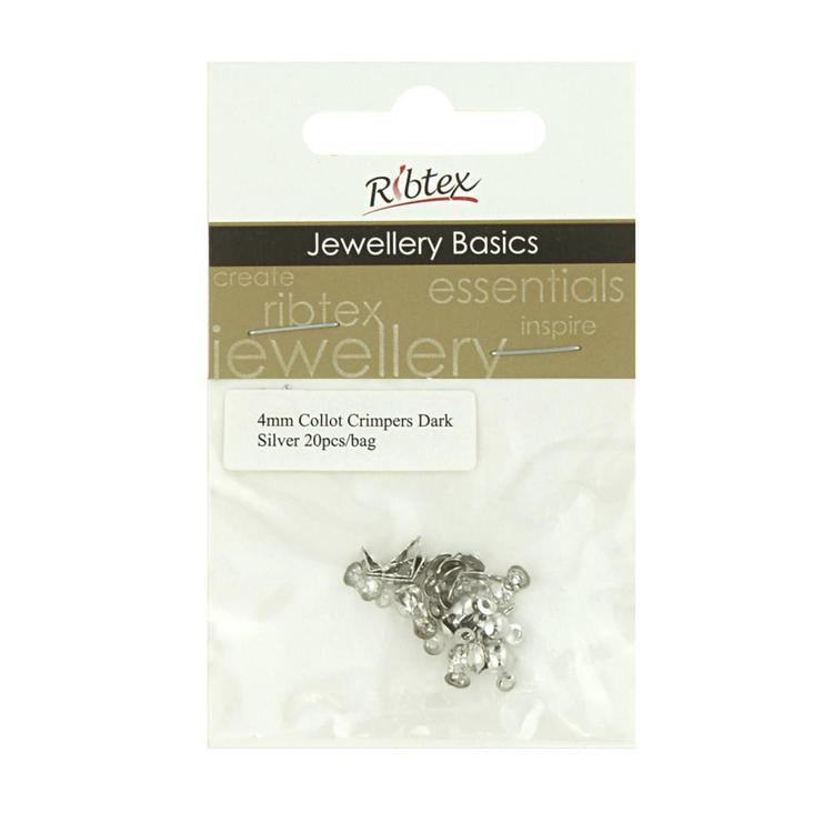 Ribtex Jewellery Basics Calotte Crimps Dark Silver 4 mm
