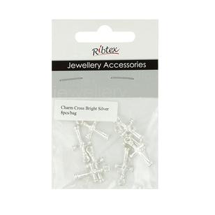 Ribtex Jewellery Accessories Cross Charm Bright Silver
