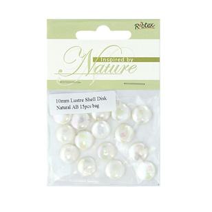 Ribtex Inspired by Nature Lustre Shell Cubes Natural 10 mm