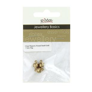 Ribtex Jewellery Basics Magnetic Round Clasp Gold 12 mm