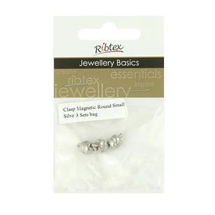 Ribtex Jewellery Basics Magnetic Round Clasp Silver 12 mm