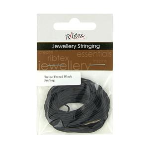 Ribtex Jewellery Stringing Twine Thread Black 5 m