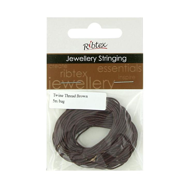 Ribtex Jewellery Stringing Twine Thread Brown