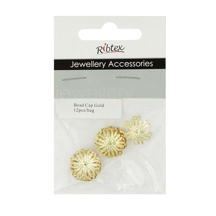Ribtex Jewellery Accessories Adjustable Bead Cap Gold