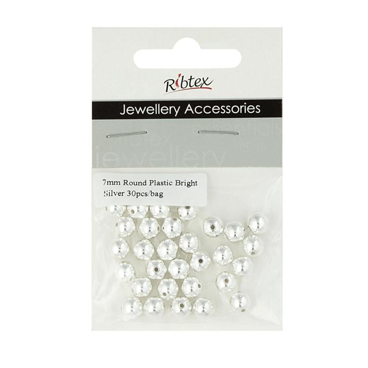 Ribtex Jewellery Accessories Round Plastic Spacer 30 Pack