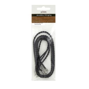 Ribtex Jewellery Stringing Plaited Necklace With Clasp Black 43 cm