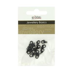 Ribtex Jewellery Basics Lobster Clasp 14 Pack Black 11 mm