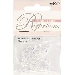 Ribtex Reflections Crystal Bicone Beads Crystal 6 mm