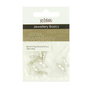 Ribtex Jewellery Basics Round Barrel Clasp Silver