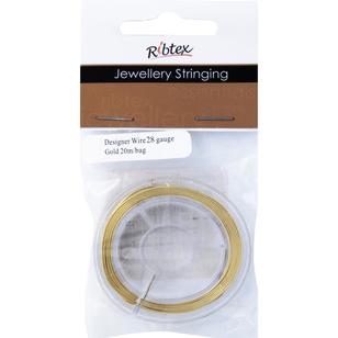 Ribtex Jewellery Stringing 20 M Designer Wire Gold