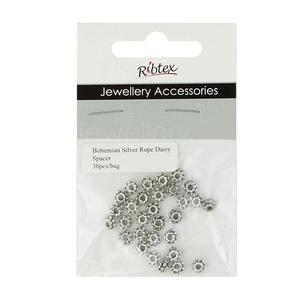 Ribtex Jewellery Accessories Rope Daisy Spacer Silver