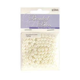 Ribtex Beaded Bliss Large Pearlz Pearls Cream 6 mm