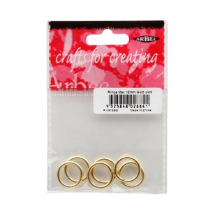 Arbee Metal Rings 6 Pack Gold 25 mm