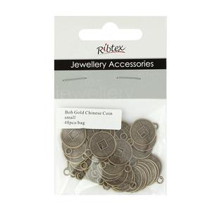 Ribtex Jewellery Accessories Chinese Coin Charms Bohemian Gold Small