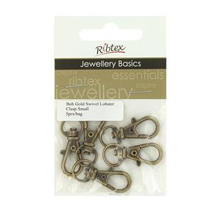 Ribtex Jewellery Basics Small Lobster Clasps With Swivel Bohemian Gold Small