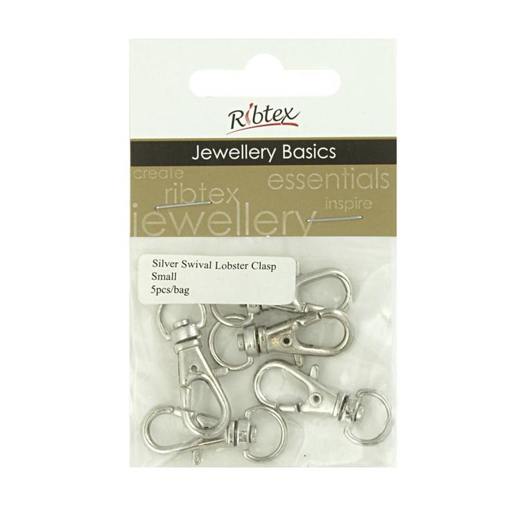 Ribtex Jewellery Basics Small Lobster Clasps With Swivel Silver Small